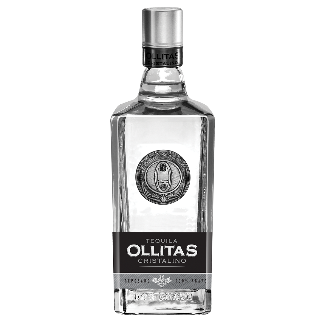 Ollitas Tequila Cristalino 100 Agave. Botella